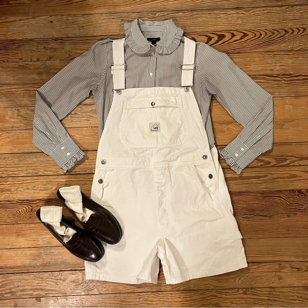 Vintage Lee white denim dungarees size S